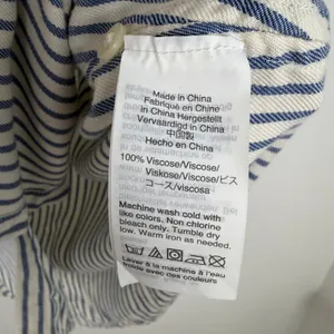 Madewell Central Shirt Dalton Stripe Blue Shirred Button Down Short Sleeve M thumbnail 7