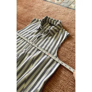 Sharagano Blue White Striped Sleeveless Tunic Top Dress Pockets Women’s M thumbnail 5
