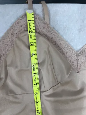 Vanity Fair Vtg Silky Lace-Trim Slip Dress in champagne - Women Intimates size 40 Nylon thumbnail 5