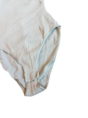 Skims Cotton Ribbed Bodysuit Neutral Taupe Stretch One Piece Slimming Size Small thumbnail 6