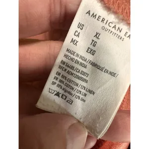 American Eagle Women XL Terracotta Floral Cotton Linen Smocked Mini Skirt Boho‎ thumbnail 6
