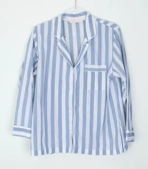 Victoria's Secret Womens Striped Button Pajama Top Size S Blue Lounge Sleepwear‎ thumbnail 1