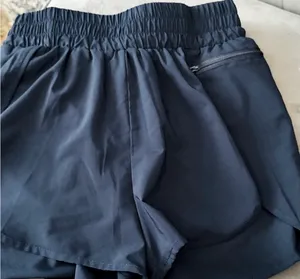 Navy Athletic High Waisted Running Shorts Blue thumbnail 4