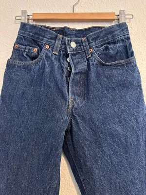 vintage levi’s 501s xx 80s straight leg slim fit dark blue wash denim jean USA thumbnail 4