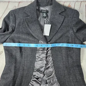Body by‎ Victoria Plaid Wool Blend Blazer Skirt Suit Set Size 10 thumbnail 12