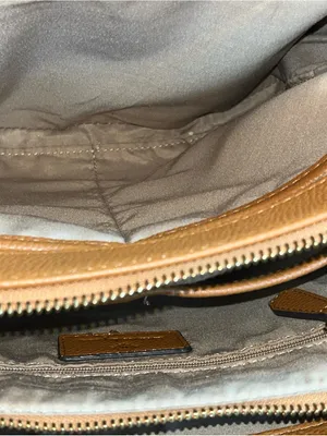 Nanette Lapore Brown Monogram Shoulder Bag with Tan Accents and Chain Handles thumbnail 4