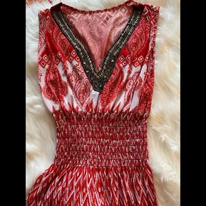 Maxi sleeveless dress Red thumbnail 9