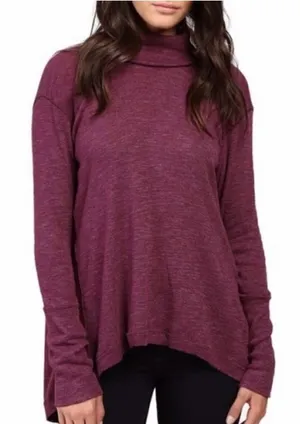 Free People Split Back‎ Turtleneck Small Marled Raglan Whimsical Grunge Emo Gobl thumbnail 1