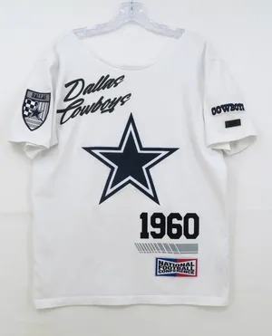 Pro Line Dallas Cowboys Graphic T-Shirt White Womens Small 1960 NFC Patch Logo thumbnail 1