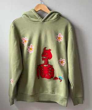 Green Abstract by Jules Skeleton Hoodie 🔥 Size L thumbnail 1