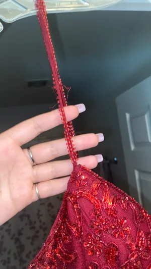 Prom Dresss Red Size 12 thumbnail 4