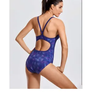 SYROKAN Women's One Piece Swimsuit Athletic Competitive Racerback Sport A-325‎ thumbnail 2