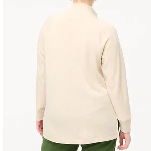 J. Crew Factory Women's Size Small Wide Button-Collar Tunic Sweatshirt Oatmeal thumbnail 16