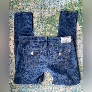 True Religion blue tie dye pattern skinny jeans with flap pockets, size 30 thumbnail 2
