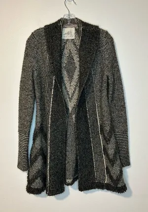 Angel Of The North‎ Anthropologie Equinox Wool Knit Open Cardigan sz S Western thumbnail 1