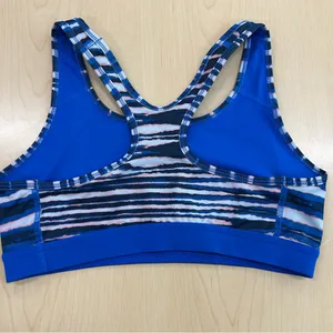 Nike Blue And Black Sports Bra Women Size Medium Exercise Workout Athletic thumbnail 4