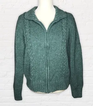 VTG Cabela’s heavy weight zip up knit sweater jacket Women’s size XL Cotton thumbnail 1