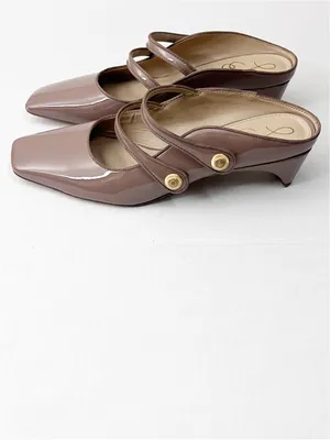 SAM EDELMAN McKenna Nude Patent Leather Strappy Mary Jane Mules Size 9 thumbnail 5