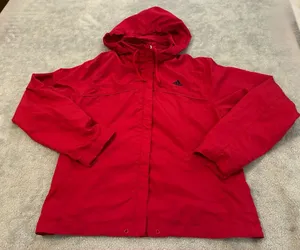 Women’s Adidas Pink Hooded Zip up Jacket Size Medium thumbnail 1