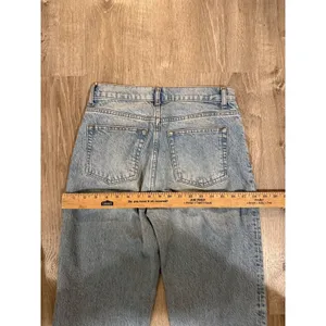 Reformation Women's 90's Mid Rise Straight Jeans Raw Hem Size 25 thumbnail 8