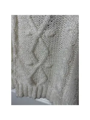 Kendall + Kylie White Cable Knit Tank Top Medium thumbnail 3