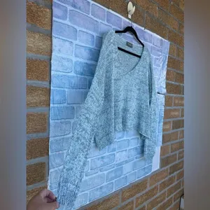wooden ship v neck drop shoulder mint color sweater S/M thumbnail 2