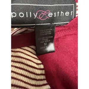 Polly‎ & Esther Womens Medium Burgundy Striped Raglan Baseball T-Shirt Dress thumbnail 7