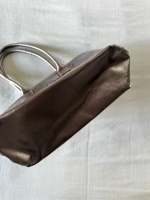 Neiman Marcus Clear PVC Metallic Bronze Trim Tote Bag thumbnail 11