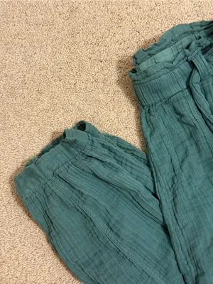 Free People Seafoam Green Elastic Waist Pull-On Trousers with tie thumbnail 5
