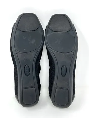 Anne Klein iFlex Akunice Black Knit Patent Ballet Flats Buckle 8M thumbnail 8
