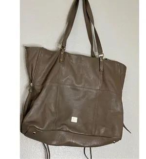 Kooba Genuine Leather Tote Shoulder Straps Bag Taupe EVERETTE Gold tone hardware thumbnail 5