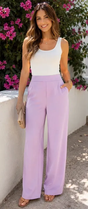 Tuckernuck Lilac Erin Pants XL NWT Wide Leg High Rise Lavender Trousers thumbnail 1