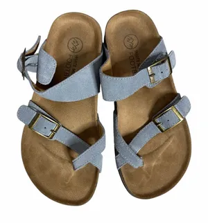 NEW White Mountain Gracie‎ Slide Light Blue Suede thumbnail 1