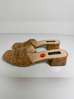 Jones New York Women’s Unis Faux Cork Square Toe Block Heel Sandal Sz 9.5 NEW thumbnail 5