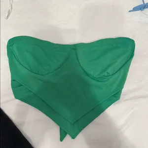 Tiger Mist Green Strapless Top thumbnail 1