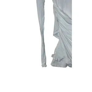Zara Women‎ Top Semi Sheer Layered Boatneck Long Sleeve White Cotton Small NWT thumbnail 9