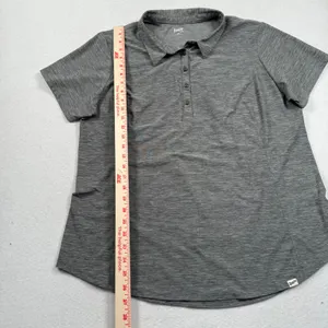 Duluth Trading Co Polo Shirt Armachillo Cooling Shirt Women XL Gray Short Sleeve thumbnail 3