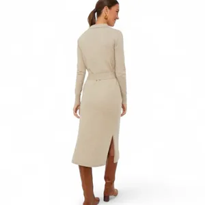 Faherty Jackson Hudson Sweater Midi Dress Oatmeal Heather Size Large NWT thumbnail 2