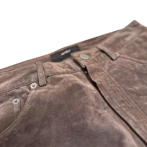4You Brown Pig Suede Leather Flare Pants 28 Waist Boho Western Vintage NWOT EUC thumbnail 7