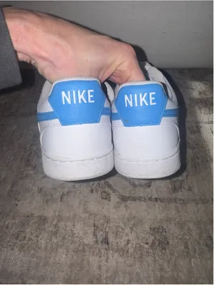 Women's Nike Court Vision Low Sneakers White and Blue thumbnail 4