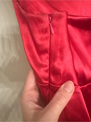 Anthropologie MAEVE ‎ Red Satin Slip Dress thumbnail 7
