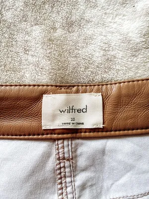 Aritzia Wilfred Melina Vegan Leather Pants Cognac Brown Size 10 thumbnail 4