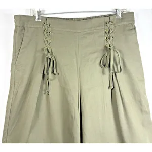 1.STATE‎ Womens Olive Tree Wide Leg Lace Up Front Pants Size L NWT 8199354 thumbnail 4