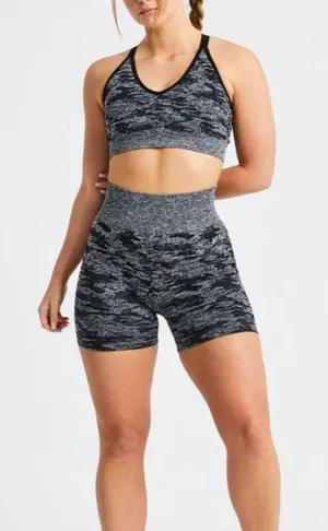 AYBL Evolve Camo Seamless Shorts Black and Grey size‎ Large thumbnail 1