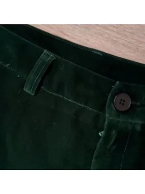 Cider Emerald Green Velour Viscose Blend Pants Size Medium. thumbnail 2