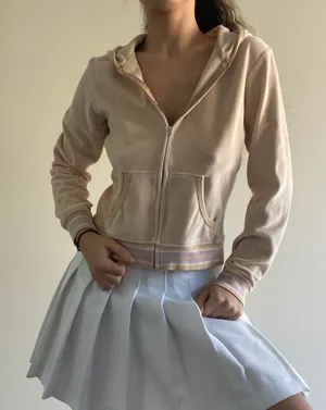 Gap Beige 2003  holiday Velour Zip Up thumbnail 2