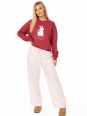 Urban Outfitters Not For Everyone Bunny Graphic Sweatshirt Red Oversized S thumbnail 3