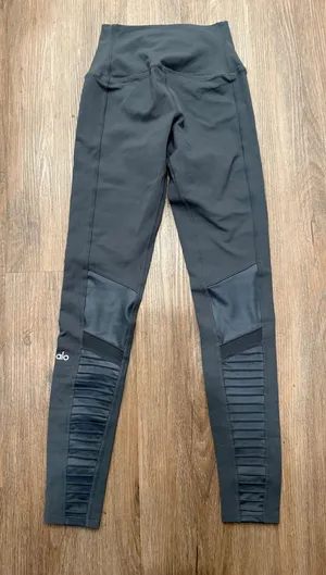 ALO Yoga Moto High Waist Leggings XS‎ Gray Athletic Workout Gym Activewear thumbnail 1