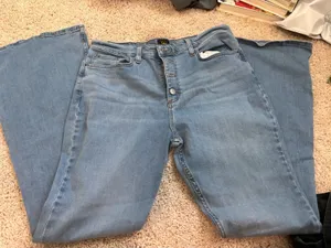 Lee Heritage Flare Jeans High Waisted Button Fly Light Wash Wide Leg Denim Pants thumbnail 1