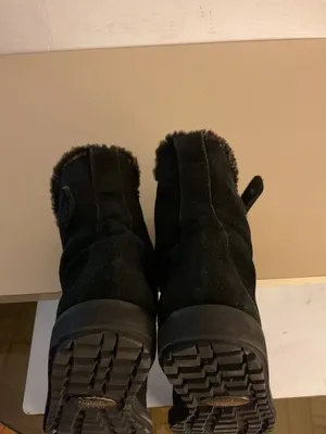 Stuart Weitzman women Black Suede Combat Boots with Brown Shearling Trim size 6 thumbnail 9